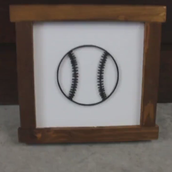 Handmade Baseball Sign: 3D Layered Wood Decor
