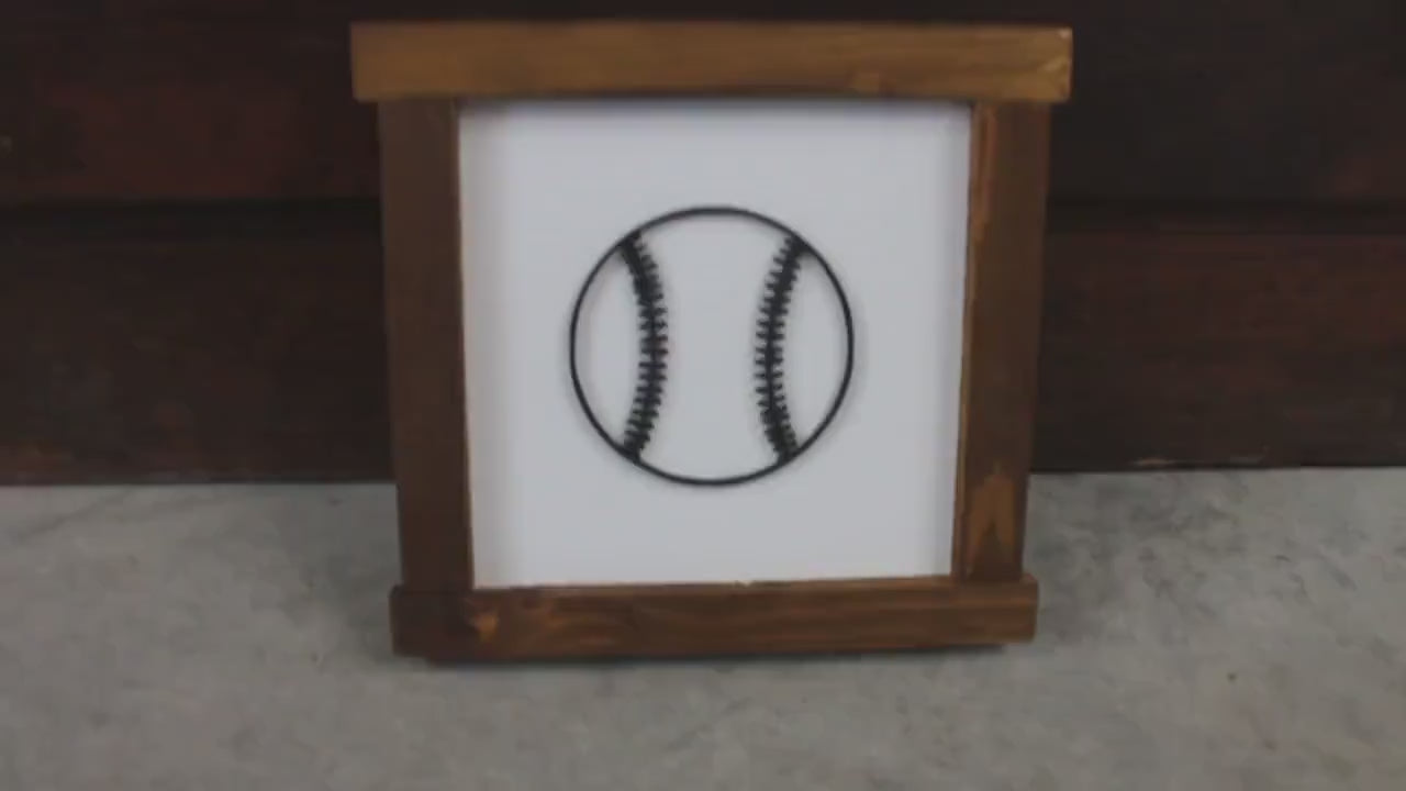 Handmade Baseball Sign: 3D Layered Wood Decor