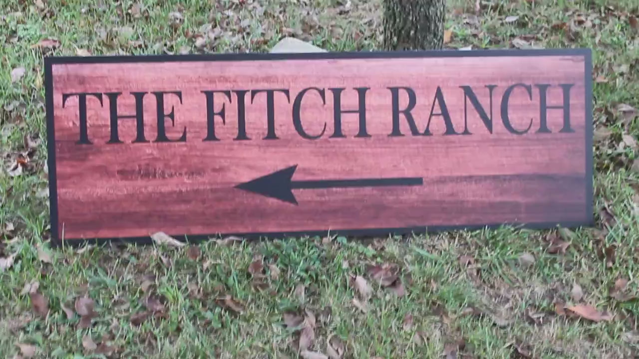 Custom Farm Ranch Arrow Family Outdoors Signage Personalized Rectangle Smooth Printed Weatherproof Waterproof Durable Sustainable PVC