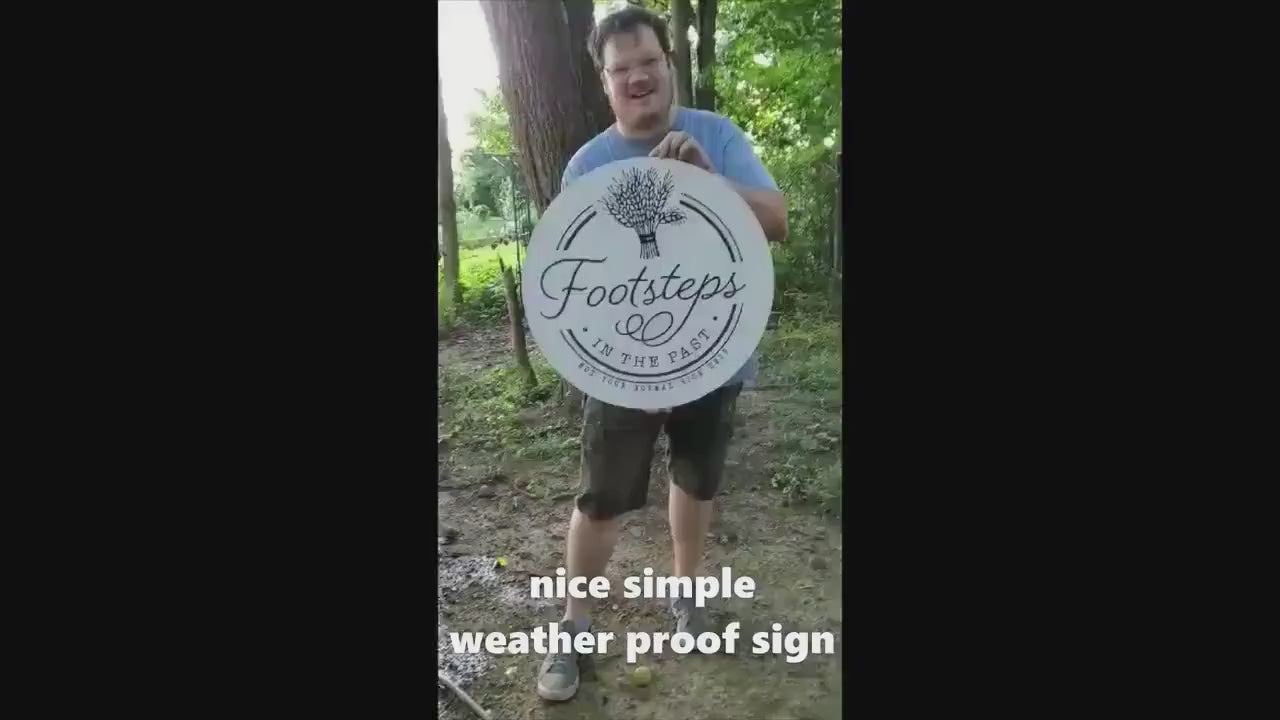 Oval Beach House Palm Contour Custom Made Sign Your Logo PVC All Weather Sturdy Outdoor Fade Mold Resistant Personalized UV Printed Color