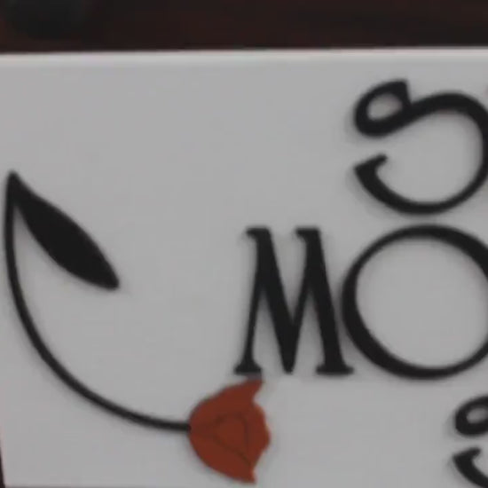 Custom Wooden Handmade Sign Skin Care Floral Poppy Unframed Commerical Signage 3D Raised Letters Company Name Personalized Customizable