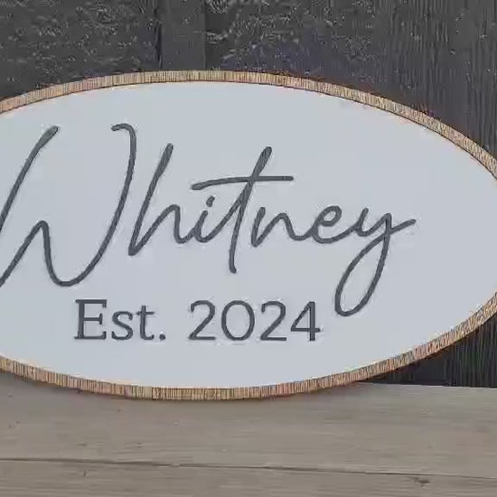 Custom Family Name Sign • 3D Raised Wood Oval Sign • Personalized Established Sign • Rustic Home Decor • Wedding or Housewarming Gift