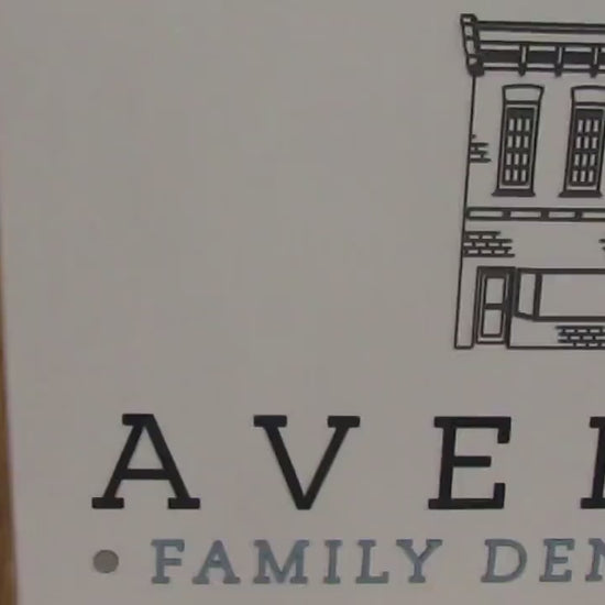 Family Dentist Custom Business Sign Dentistry Historical Rectangle 3D Large Custom Company Indoor Outdoor Small Business Logo Laser Cut Wood