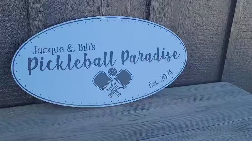 Personalized Pickleball Sign: Oval Weatherproof PVC, Custom Logo