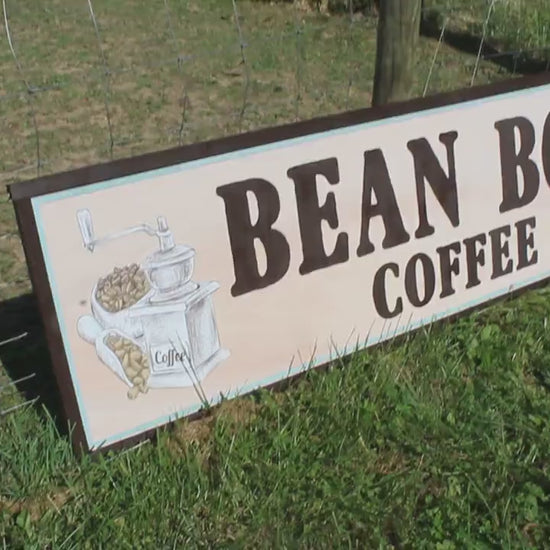 Handmade Coffee Shop Sign: Large 3D UV Printed Logo