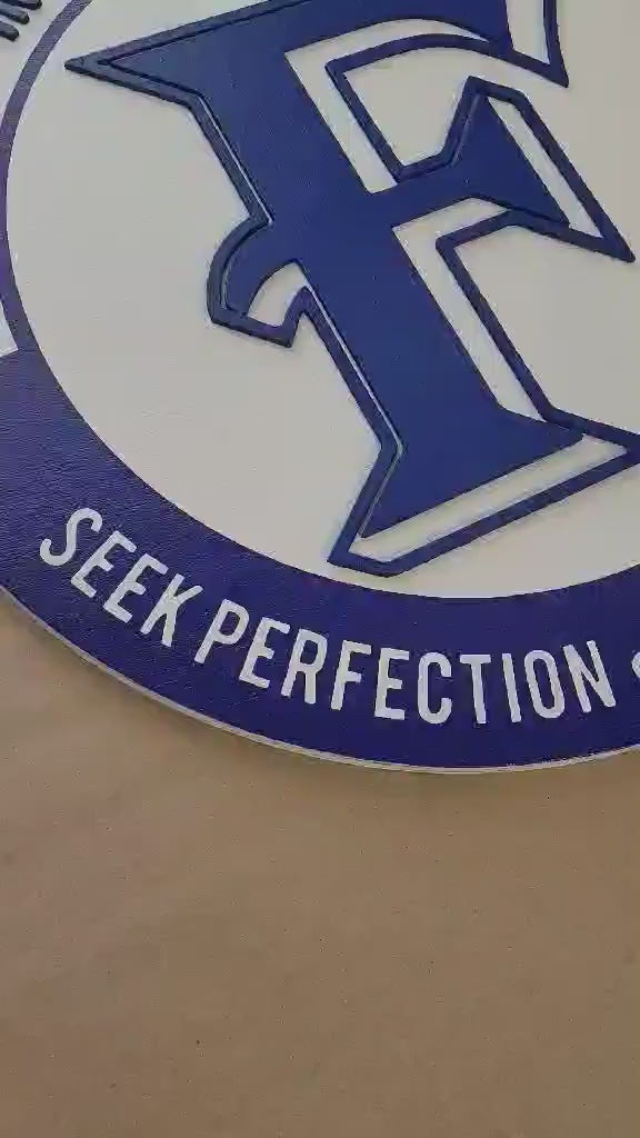 Custom School Logo Sign: Handmade Wooden Raised Letter Sign
