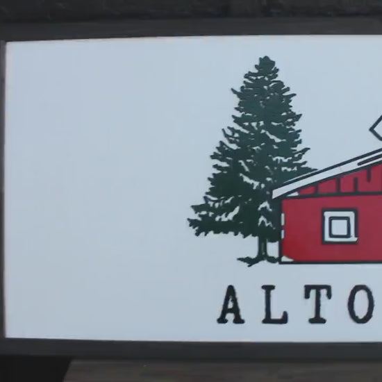 Custom Business Logo Sign: 3D Layered Wood Barn Acres Sign