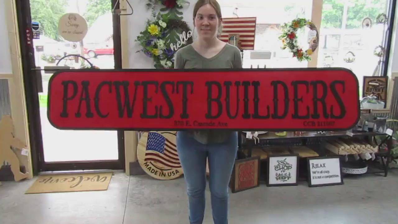 Large 3D Raised Business Sign • Custom Company Name & License Board • Professional Layered Wood or PVC Shop Display