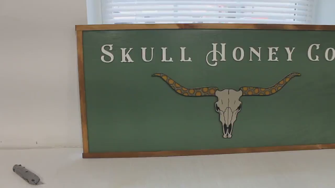 Western Business Logo Sign – Custom UV Printed & Raised Text Wood Sign – Rustic Ranch‑Style Shop Sign – Cowboy Branding Wall Decor