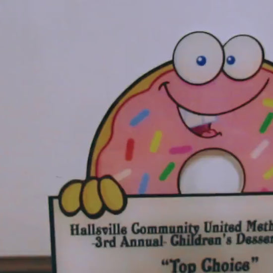 Custom Reverse Printed Acrylic Plaque Donut Award Contour Church Business Top Choice Winner Appreciation Sign Personalized