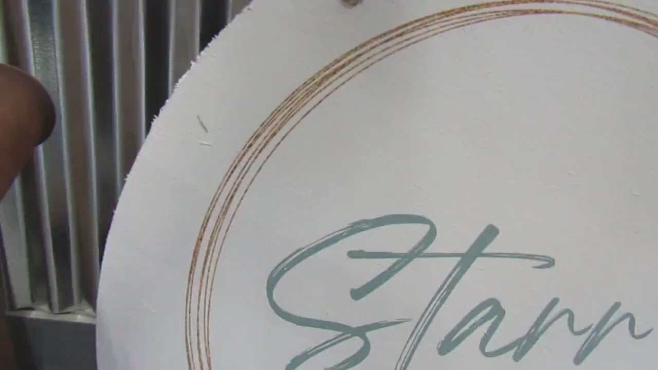 Custom Hairstylist Salon Sign: Floral Logo, Printed Wood Door Hanger