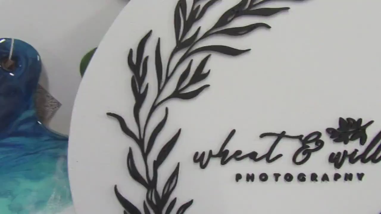 Custom Wood Business Sign: Round Logo Signage, Handmade