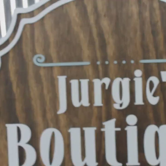 Custom Boutique Business Sign Clothing Store Artisan Oval 3D Large Custom Indoor Outdoor Small Business Laser Cut Wood Sign farmhouse