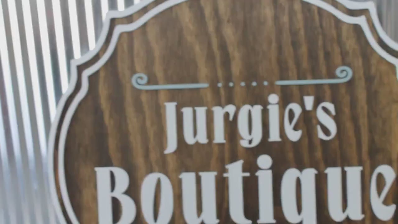Custom Boutique Business Sign Clothing Store Artisan Oval 3D Large Custom Indoor Outdoor Small Business Laser Cut Wood Sign farmhouse