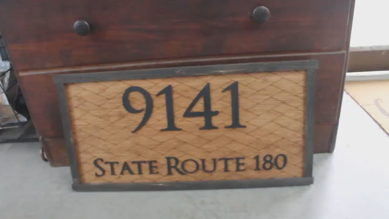 Custom Address Wood Sign • Farmhouse House Number Sign • Rustic Address Plaque • Modern Home Decor • Personalized Route Sign