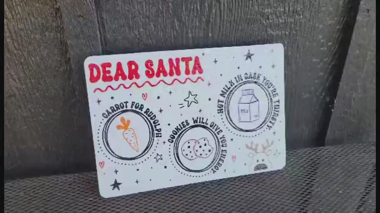 Dear Santa Tray Cookies Milk Reindeer Carrot PVC Printed Christmas Day Treat Gift Snack Plate Leave for Santa