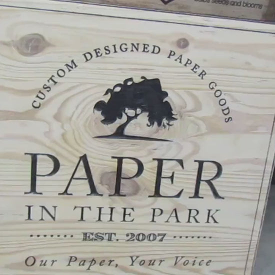 Small Business Branding Engraved Sign Decor Custom Paper Goods Business Sign Using Your Logo Rustic Shop Decor