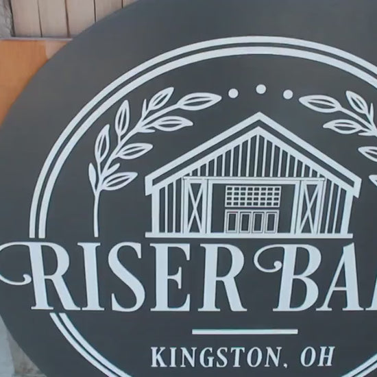 Raised Text Wedding Venue Sign • Custom 3D Barn or Event Sign • Rustic Round Ceremony Decor • Personalized Venue Name Sign