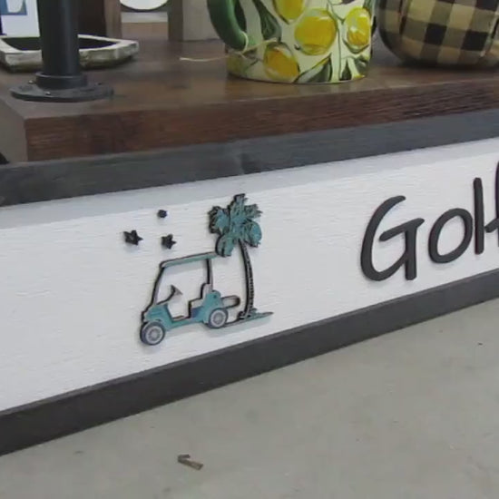 Handmade Wooden Golf Course Sign: Raised Letters, Custom Business Signage