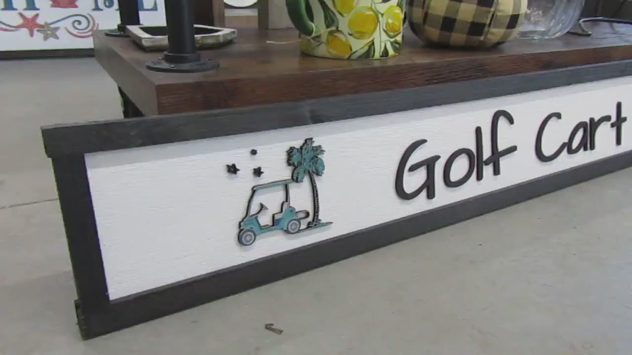 Handmade Wooden Golf Course Sign: Raised Letters, Custom Business Signage
