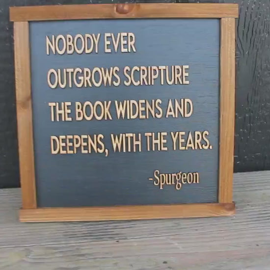 Handmade Scripture Wooden Sign: Spurgeon Quote Home Decor