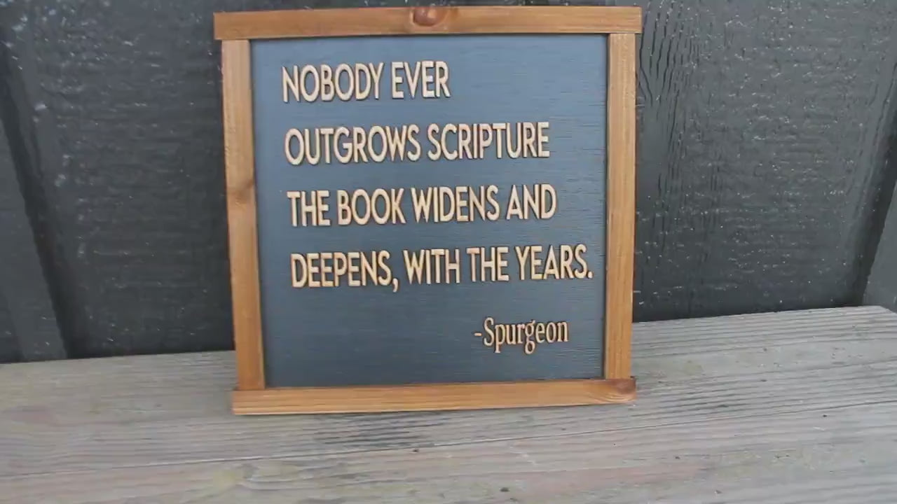 Handmade Scripture Wooden Sign: Spurgeon Quote Home Decor