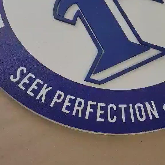 School Excellence Handmade Custom Wooden Sign Logo Personalized Hanging Sign Raised Letters Round Printed Elementary Intermediate District