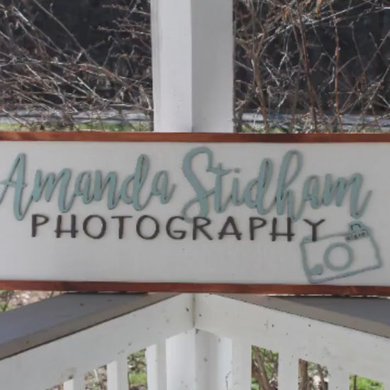 Custom Wood Photo Studio Sign: Laser-Cut Business Logo
