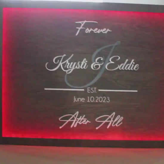 Custom Wood Lit Wedding Sign, Personalized, Party, LED, Entrance Light, Remote, Electric, Light Up,  Use your Logo, Wood, Wooden