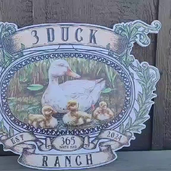 Custom Shape UV Printed Plastic Ranch Sign • Personalized Farm Duck Sign • Durable Outdoor/Indoor Printed Business or Homestead Decor