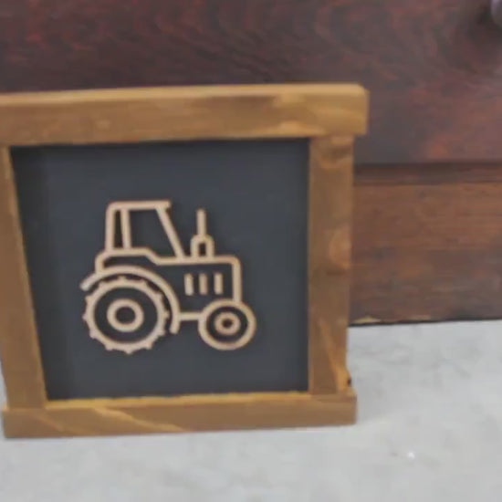 Handmade Tractor Wood Sign: 3D Farmhouse Decor