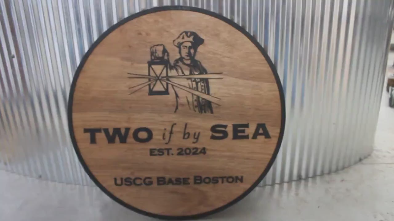 Custom Nautical Wood Sign: USCG Logo, Handmade Store Front Decor