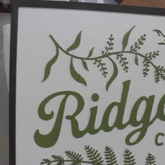Coffee House Shop Green Leaf Mountain Custom Business Sign Rectangle 3D Large Custom  Indoor Outdoor Small Business Logo Laser Cut Wood Sign