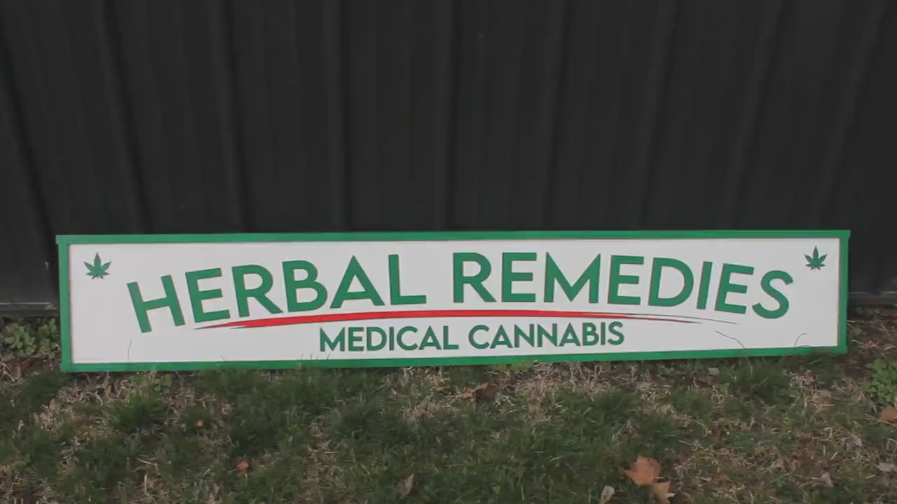 Medical Remedies Cannabis Dispensary Sign Wooden Handmade 3D Business Commerical Signage Herbal Layered Sign Single or Double sided
