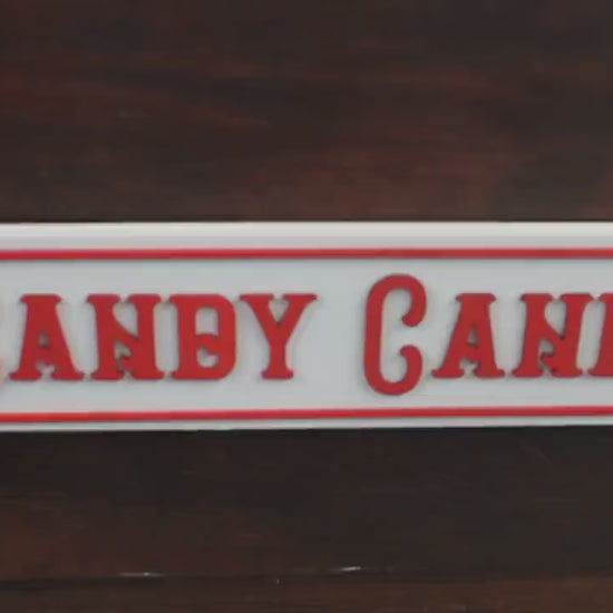 Handmade Candy Cane Lane Sign: 3D Layered Christmas Decor