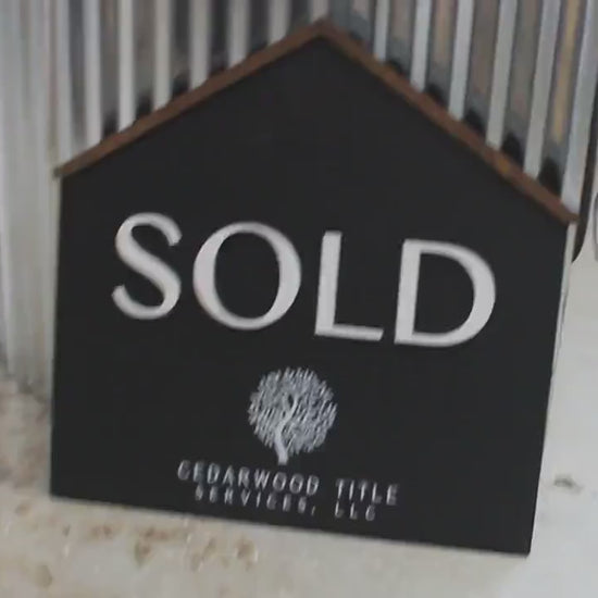 Custom "SOLD" Real Estate Sign: 3D Wood Business Plaque