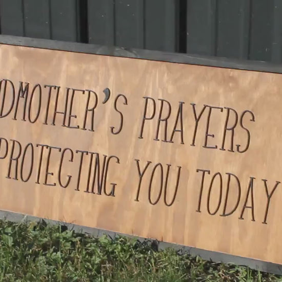 Grandmas Prayers Protection Love Family Grandmother Biblical Home Decor Uplifting 3D Handmade Wall Art Inspirational Raised Wooden Sign