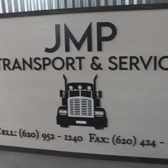 Custom Laser Cut Wood Business Logo Sign: Trucking Company