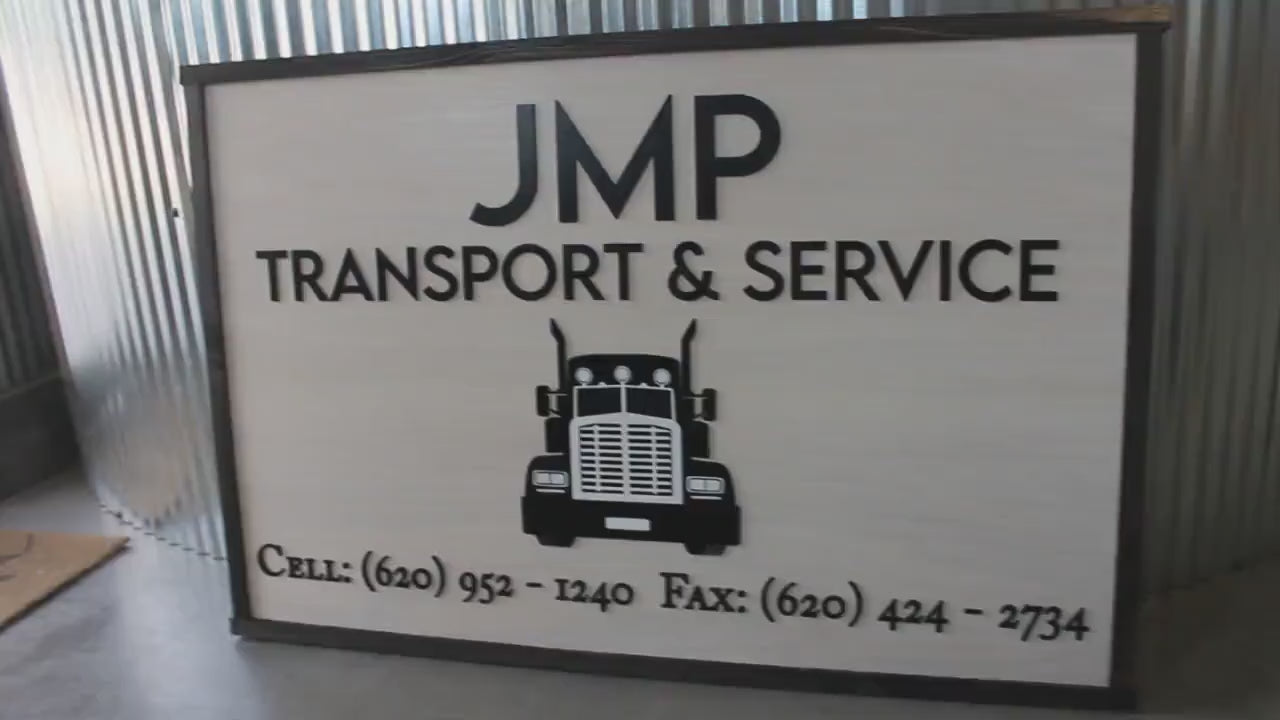 Custom Laser Cut Wood Business Logo Sign: Trucking Company