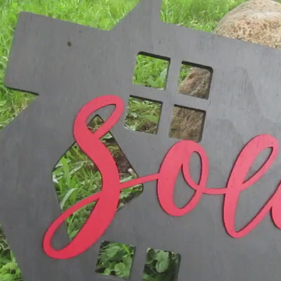 Custom Realtor Sold Sign: Wooden Key-Shaped Signage