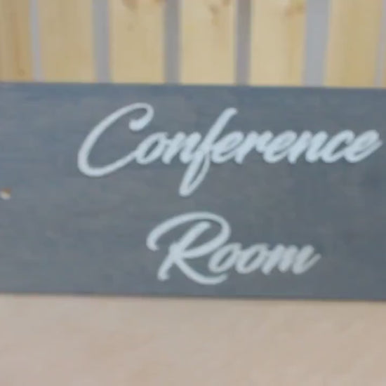 Personalized Conference Room Sign: 3D Raised Letter Wooden Business Sign