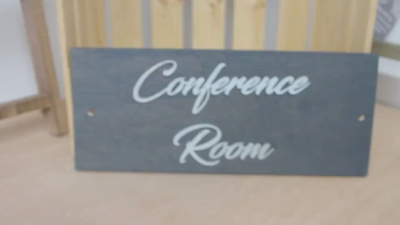 Personalized Conference Room Sign: 3D Raised Letter Wooden Business Sign