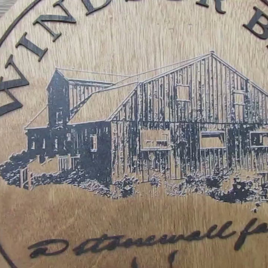 Family Farm Business Windsor Barn Establishment Printed Photo Handwriting Piece Custom Wooden Sign Gift Heirloom Generational Keepsake