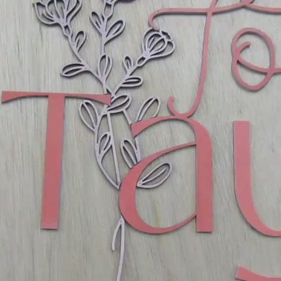 Personalized Refillery Thrift Store Wooden Sign Woodgrain Pink Floral Commerical Signage Natural Sustainable Raised Letters Logo Custom Sign