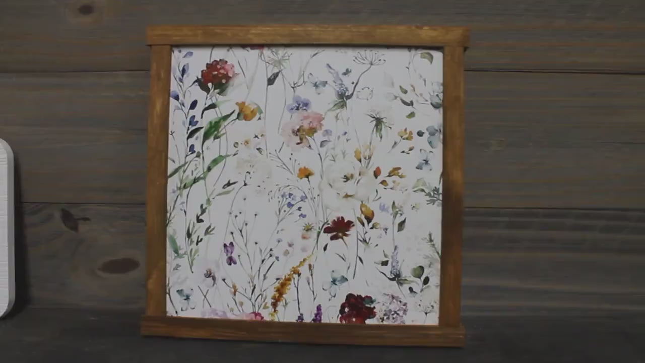 Floral Print Sign: Wildflower Spring Framed Wall Decor