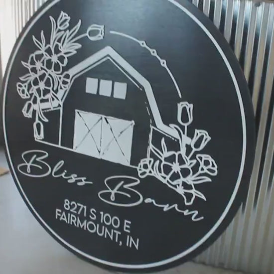 Custom Farmhouse Logo Sign: 3D Raised Wood Business Sign