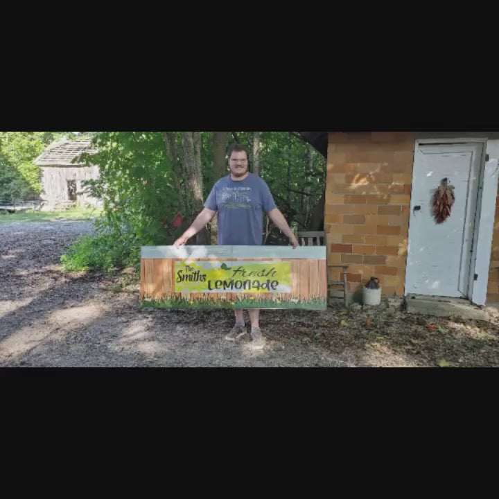 Personalized Lemonade Stand Sign: Folding UV Printed Wood