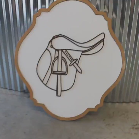 Handmade Saddle Sign: Equestrian Decor for Horse Lover