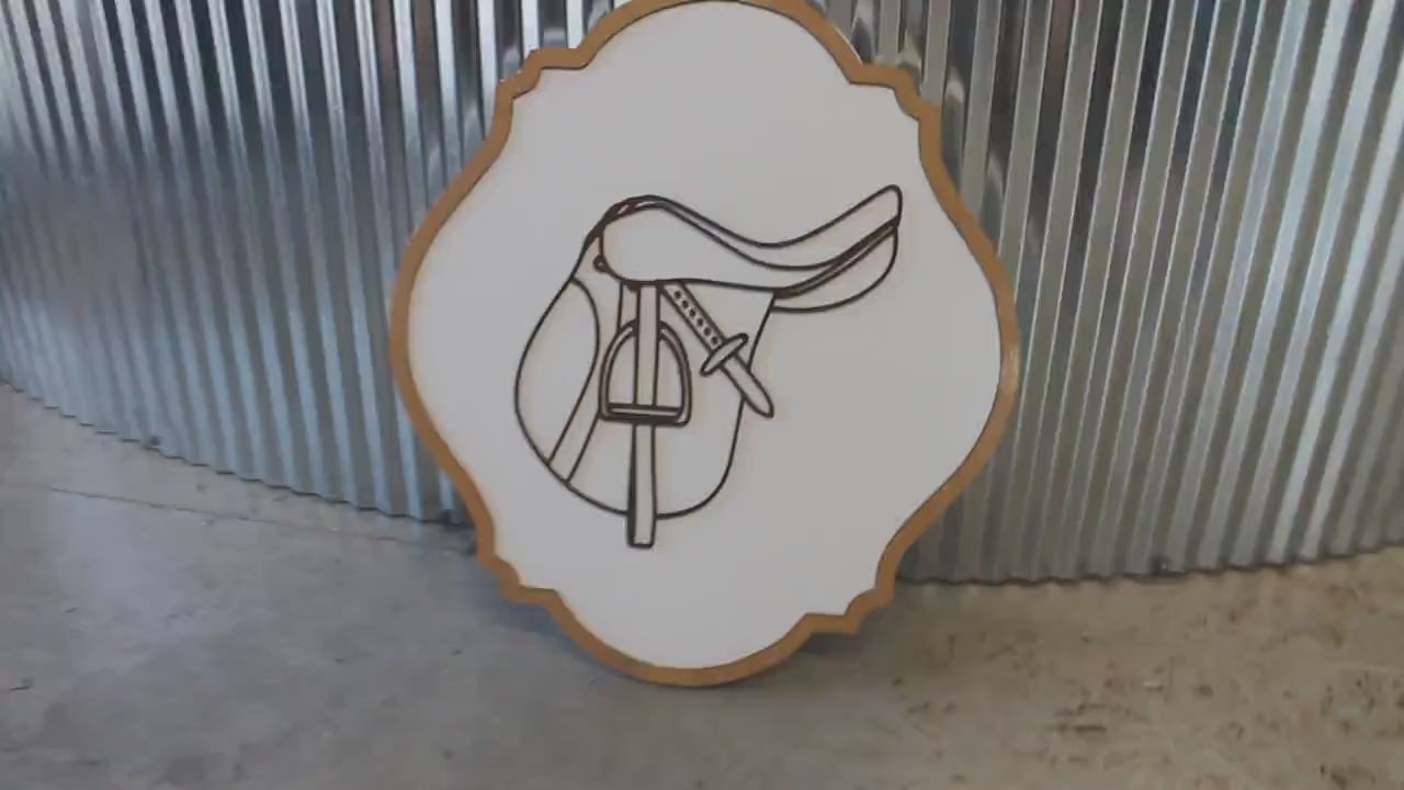 Handmade Saddle Sign: Equestrian Decor for Horse Lover