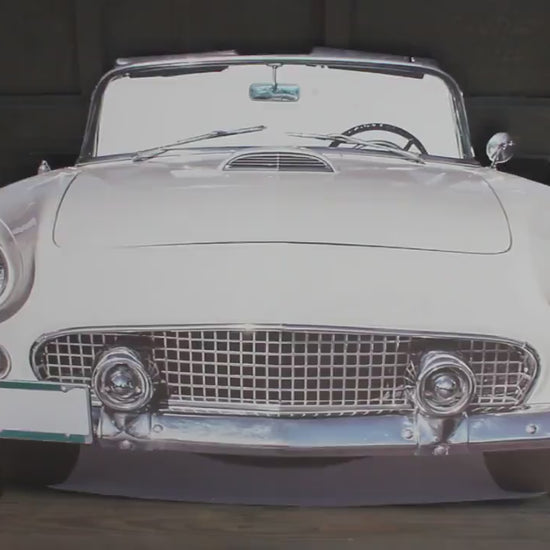 Car Vehicle Vintage Convertible Iconic Classic Print Cut out Wood White Front hood Wall Art Garage Grandpa Gift